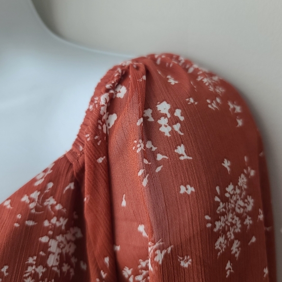 Inspired Hearts Plus Size 2X  Boho Flowy Tiered Sheer Ditsy Floral Summer Dress - Picture 9 of 14